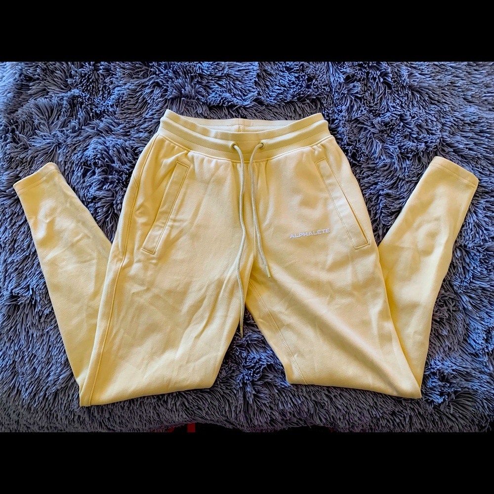 GORGEOUS BANANA colored CUTE DITSY ALPHALETE SWEATS